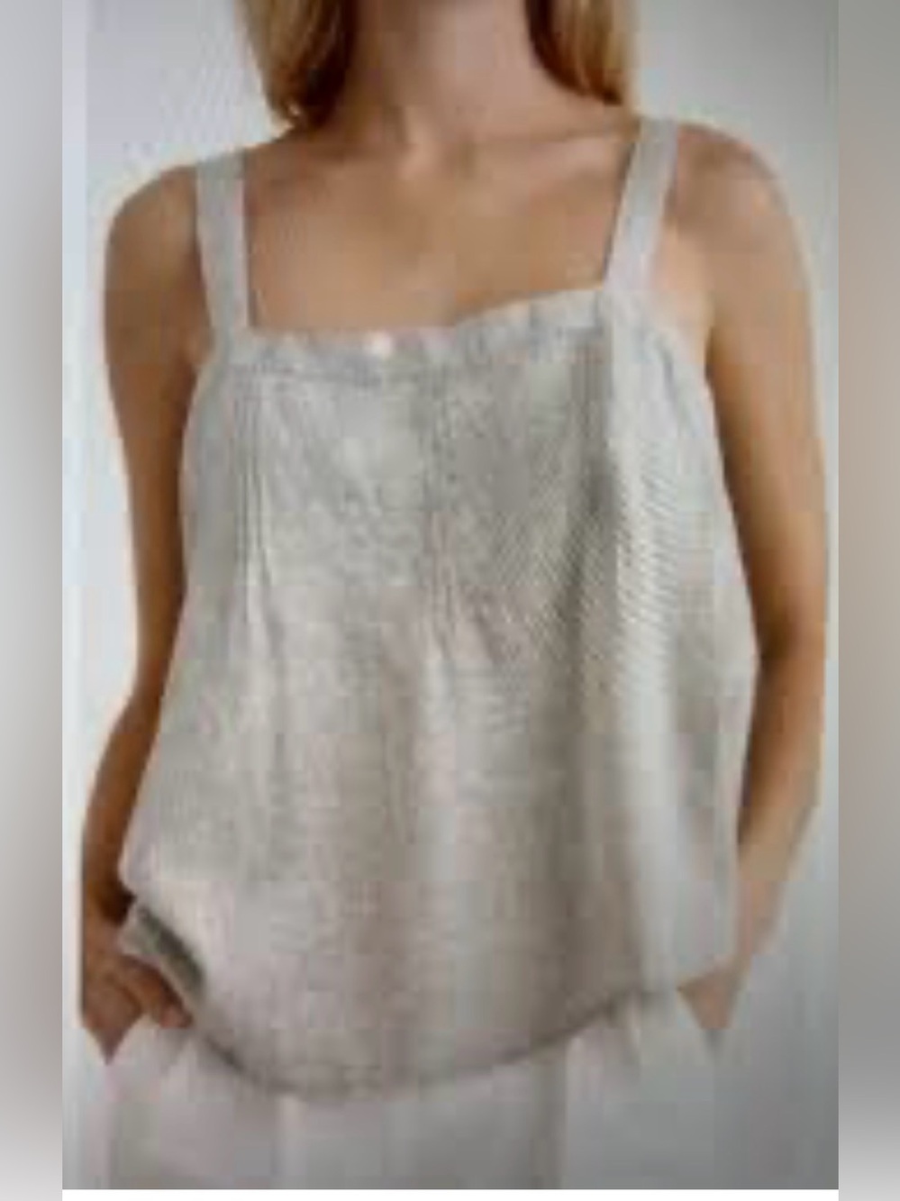 J Crew Natural Linen Square Neck Top.  Size XXL Very GUC